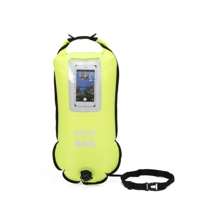 China Eco Nylon PVC 20L 28L 35L Triathlon Swimming Buoy With Phone Bag for sale