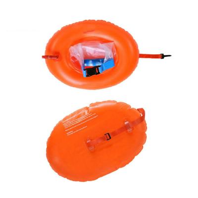 China Outdoor Portable 20L Triathlon Swimming Buoy Custom Orange color for sale