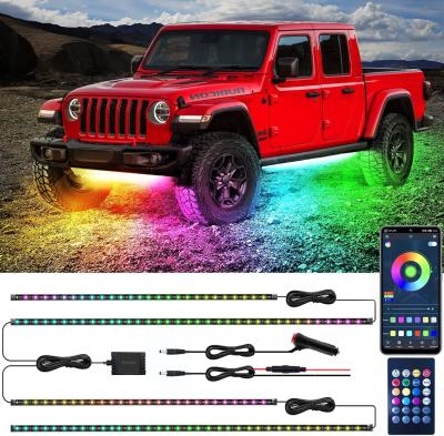 China 12V strip light Underglow Kit for Car, RGB-IC Under Car Lights with Dream Color Dancing Chasing and 213 Scene Modes for sale