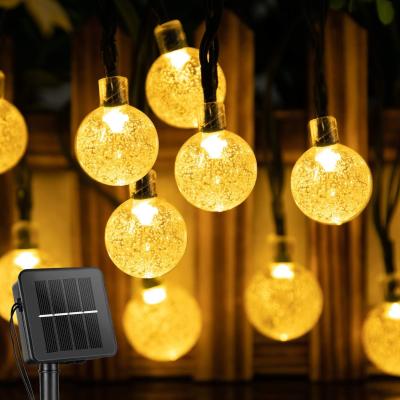 China Outdoor Solar String Lights Solar Powered Warm White String Lights Crystal Ball Lights Solar Fairy Patio lights for sale