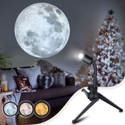 China USB Charging Moon Lamp with 3 Lighting Color  Angle Bendable Brightness Adjustable Moon Atmosphere Projector night light for sale