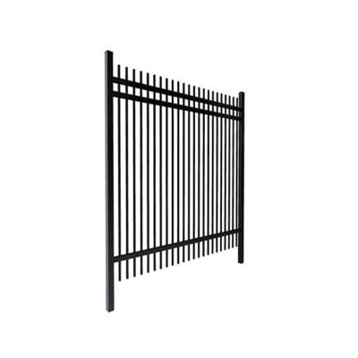 China Black powder coated Metal Wrought Iron Spear Top Security Steel Fence for sale