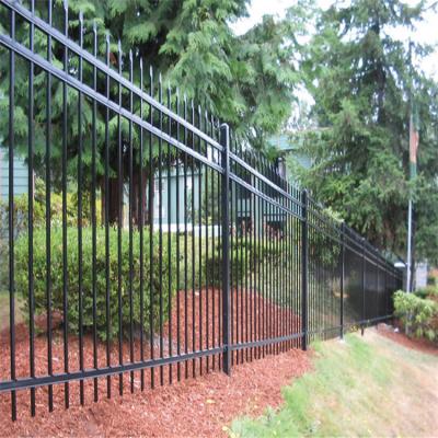 Chine Spear Top galvanized steel pipe fence / security steel boundary wall fence à vendre