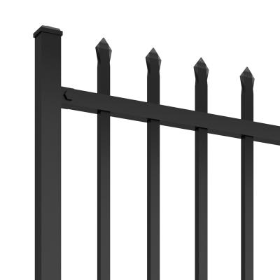 China Home Garden Powder Coated Top Spear Metal Tubular Black Aluminum Fence Panels for sale