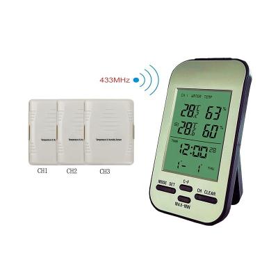 China Indoor Outdoor Wireless Weather Station With Home Clock And Customized ODM Support for sale