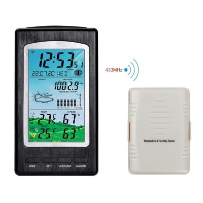 China Household Wireless Thermometer And Hygrometer With Moon Phase And Temperature Accuracy ±1 ° C for sale
