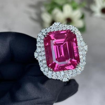중국 2040C 삼각 핑크 사파이어와 다이아몬드 펜던트, 사파이어 스톤 펜던트 판매용