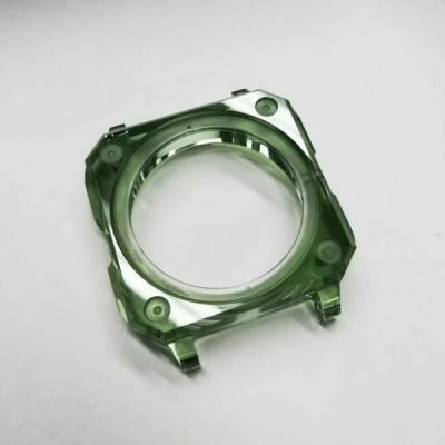 China Square Shape Sapphire Watch Case Green Color Need 3D For OEM Production for sale
