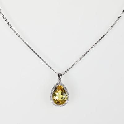 China Servicio Sapphire Pendant Necklace amarilla del OEM en venta