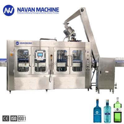 China Automatic Glass Bottled Vodka Non Carbonated Drink 3 In 1 Filling Machine for sale