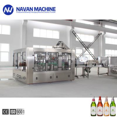 China Multi Head Automatic Beer Filling Machine 3 In 1 Glass Bottle With Rotary Structure for sale