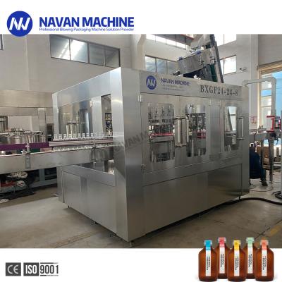 China Automatic Glass Bottle Non Gas Liquid Kombucha Washing Filling Capping Machine for sale