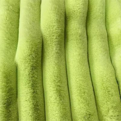 China Tela de tapicería mullida de Grey Green Fluffy Fabric Material en venta