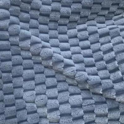 China Material combinado mullido azul negro de la tela en venta
