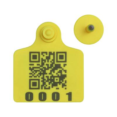 China RFID cattle ear tag,UHF ear tag,barcode ear tag,cow ear tag,laser printing ear tag,80*70mm,plastic TPU,easy to tracking for sale
