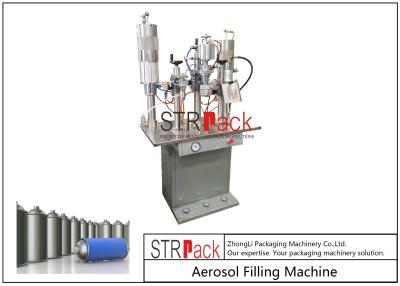 China Semi Automatic Aerosol Filling Machine For Body Deodorant Perfume / Hair / Paint / Nasal Spray Can for sale