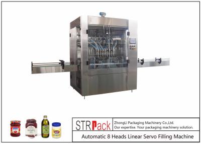 China 30-80 B/MIN Automatic 8 Heads Linear Servo Motor Control Piston Filling Machine For 0.5-5L for sale