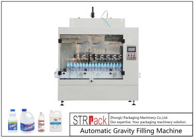 China Automatic Gravity Bottle Filling Machine For Toilet Cleaner / Corrosive Liquid 500ml-1L for sale