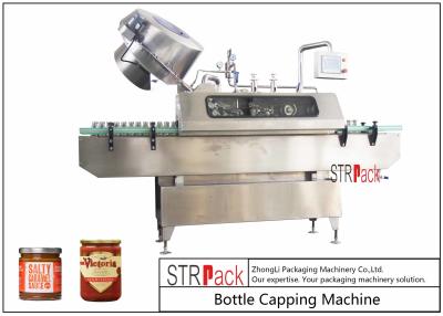 China Sauces Jam Glass Bottle Capping Machine , Twist Off Cap Vacuum Lug Capping Machine for sale