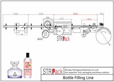 China Automatic High Speed Bottle Filling Line PLC Control For Fragrance / Aromathera for sale