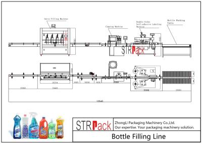 China Chemicals Bottle Filling Line / Foaming Detergent Filling Machine Line With Servo Filling Machine for sale