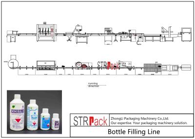 China Agrochemica Bottle Filling Line / High Speed Liquid Pesticide Filling Machine Line for sale
