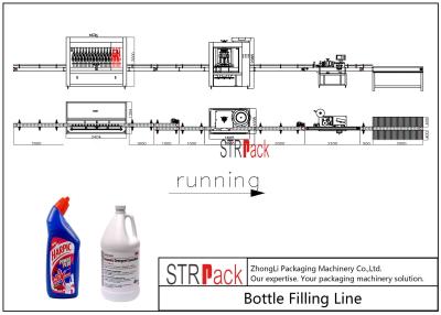 China Automatic Bottle Filling Line 2000-5000 BPH Capacity For Toilet Cleaner Liquid for sale