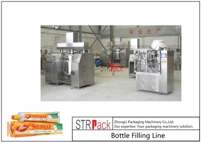 China Toothpaste Tube Filling And Sealing Machine Line With Circulation Vacuum Emulsifying Mixer for sale