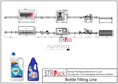China Linha da máquina de enchimento do detergente para a roupa do controle do PLC com eficiência alta da produção à venda