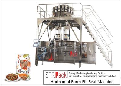 China Pet Food Doypack Bag Premade Pouch Packaging Machine With Multi Head Scale And Metal Detector Machine for sale