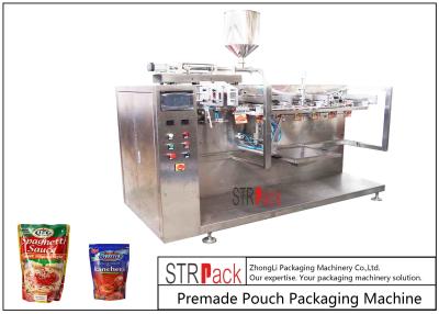 China Sauce Premade Pouch Packaging Machine For Doypack , 3/4 Sides Sealed Bags , Pillow Bags for sale