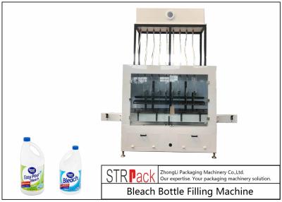 China PLC Control 10 Heads Gravity Bottle Filling Machine For 1 - 5L Bleach Cleaner for sale