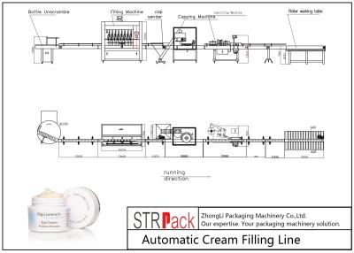 China Stable Running Bottle Filling Line Cosmetic Cream Filling Machine With Capping for sale