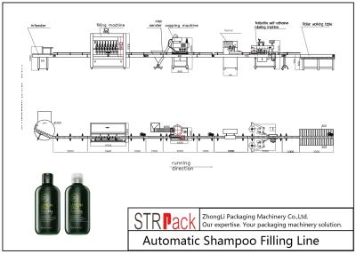China Industrial Automatic Shampoo Bottle Filling Line 250 - 2500ml Filling Volume for sale