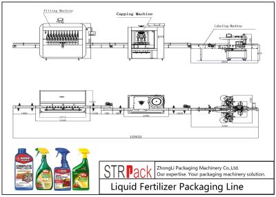 China Automatic Bottle Filling Line Liquid Fertilizer Packaging Machine 500ml - 5L Volume for sale