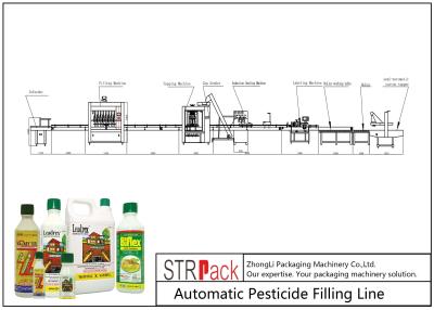 China Full Automatic Bottle Filling Line Pesticide Aerosol Filling Line 220V 50HZ Voltage for sale