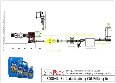 China High Efficiency Bottle Filling Line 500ML - 5L Lubricating Oil Filling Line for sale