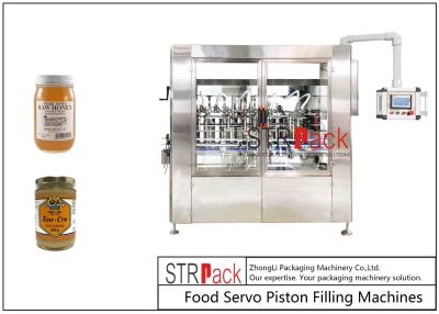 China STRPACK 2-16 Heads Honey Jars and Bottles Piston Servo Motor Filling Machine For Honey Jam Glass Jars Bottle for sale