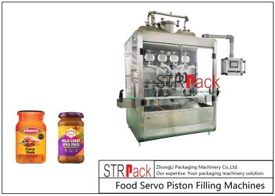 China Curry Paste Sauce Food Pump Filling Machine PLC Control 8 Nozzles 20 Heads for sale