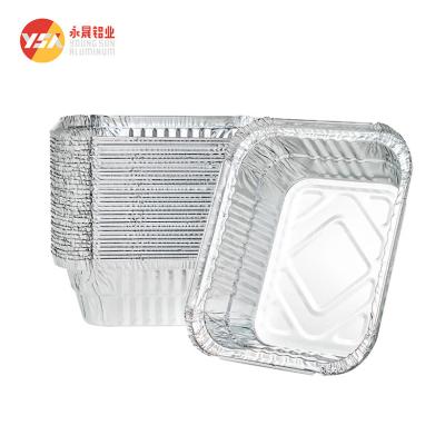 China Custom Size Disposable Container Deep Aluminum Foil Tray Baking Cooking Heating Food Container for sale