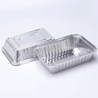 China Container Box Tray Aluminum Lid Rectangle Travel Aluminum Foil Container for sale