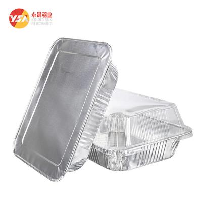 China 1000ml Aluminum Foil Pan 8011 Food Aluminium Foil Baking Container With Lid for sale