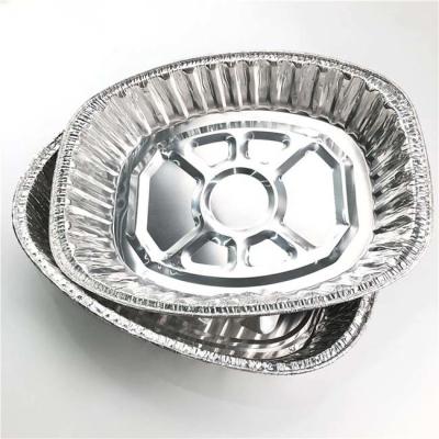 China Panela de papel de alumínio de torrefação oval de coroa grande para forno e cozinha à venda