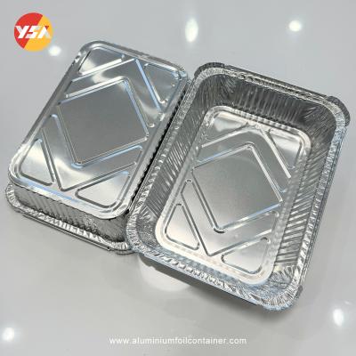中国 300ml 1000ml Silver Tin Foil Serving Trys Food Packing Foil Container With Lids 販売のため
