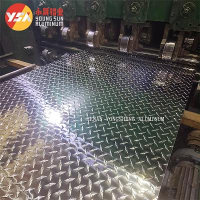 China 3003 Checkered Aluminum Alloy Plate Noneslip 5 Bars Patterned Aluminum Checker Plate Sheet For Trailers for sale