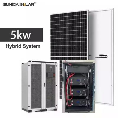 China Outdoor Solar Panel 5kw System Portable Solar System Battery Inverter Controller for sale