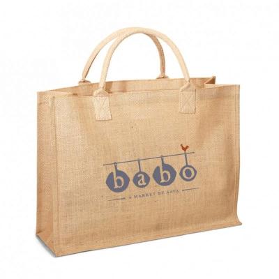 China Women Beach Medium Handled 50cm Jute Shopping Bag for sale