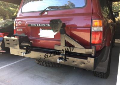 China Rolled Steel 4x4 Rear Bumper With Spare Tire Holder For 92 - 97 Land Cruiser FJ80 Series LC80 LX450 for sale