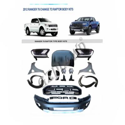 China Ford Ranger T6 Upgrade Bumper Body Kits For Ford Ranger Raptor 2018 2019 for sale