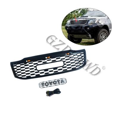 China Mesh Cover Exterior Replacement Front Grill Mesh Abs Black For Toyota Hilux Vigo 2012+ for sale